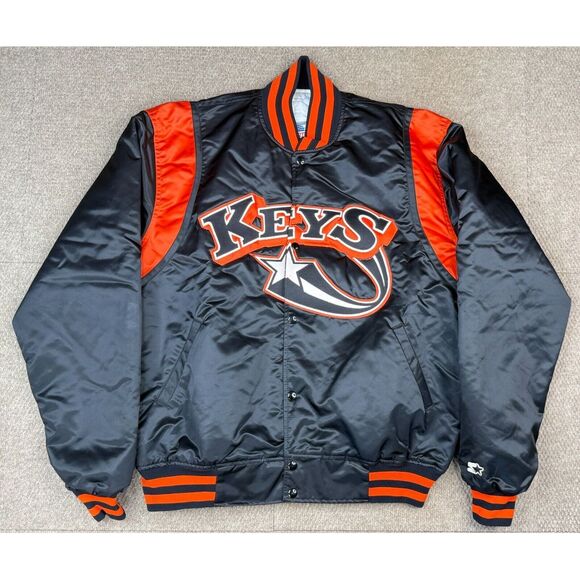 Starter Vtg MLB Draft‎ League Frederick Maryland Keys Satin Varsity Jacket XXL - Picture 1 of 10